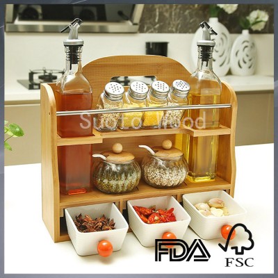 Wooden spice rack spice organizing kitchen storage rack kitchen decor