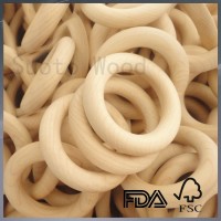 Food grade wooden ring wooden baby teether ring wood circle