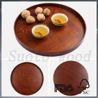 custom personalized round wood tea nut fruit plate