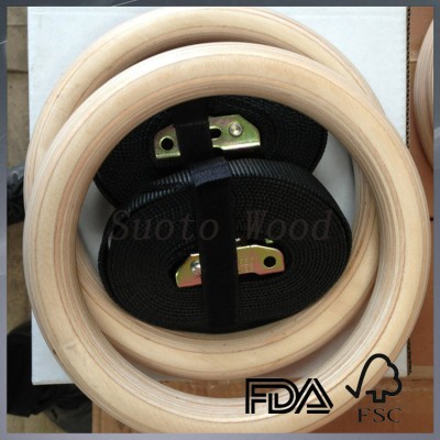 adult man sport gym wooden sport ring 32mm width wooden gym ring