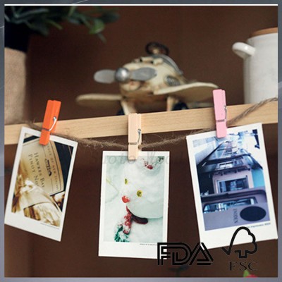 small mini colored wooden picture hanging peg