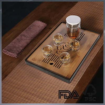 bamboo tea tray for leaking bamboo tea set