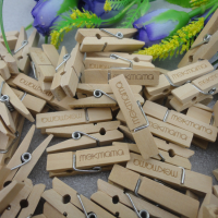 35mm natural logo wooden peg custom wooden mini peg wooden pegs