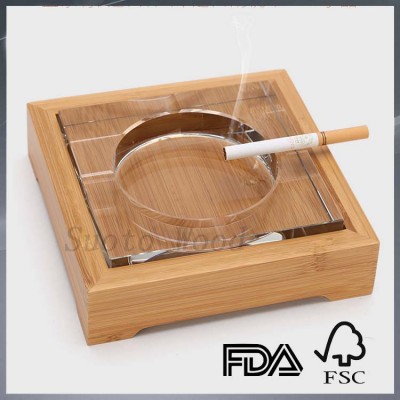 custom personalized bamboo ashtray