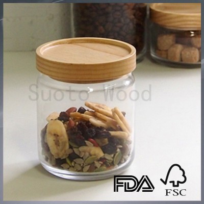 Custom wooden lid for glass jar wood lid wooden cover