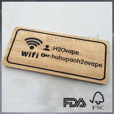 Wooden hangtag with laser logos gift tag